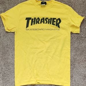 Thrasher tee shirt yellow size medium